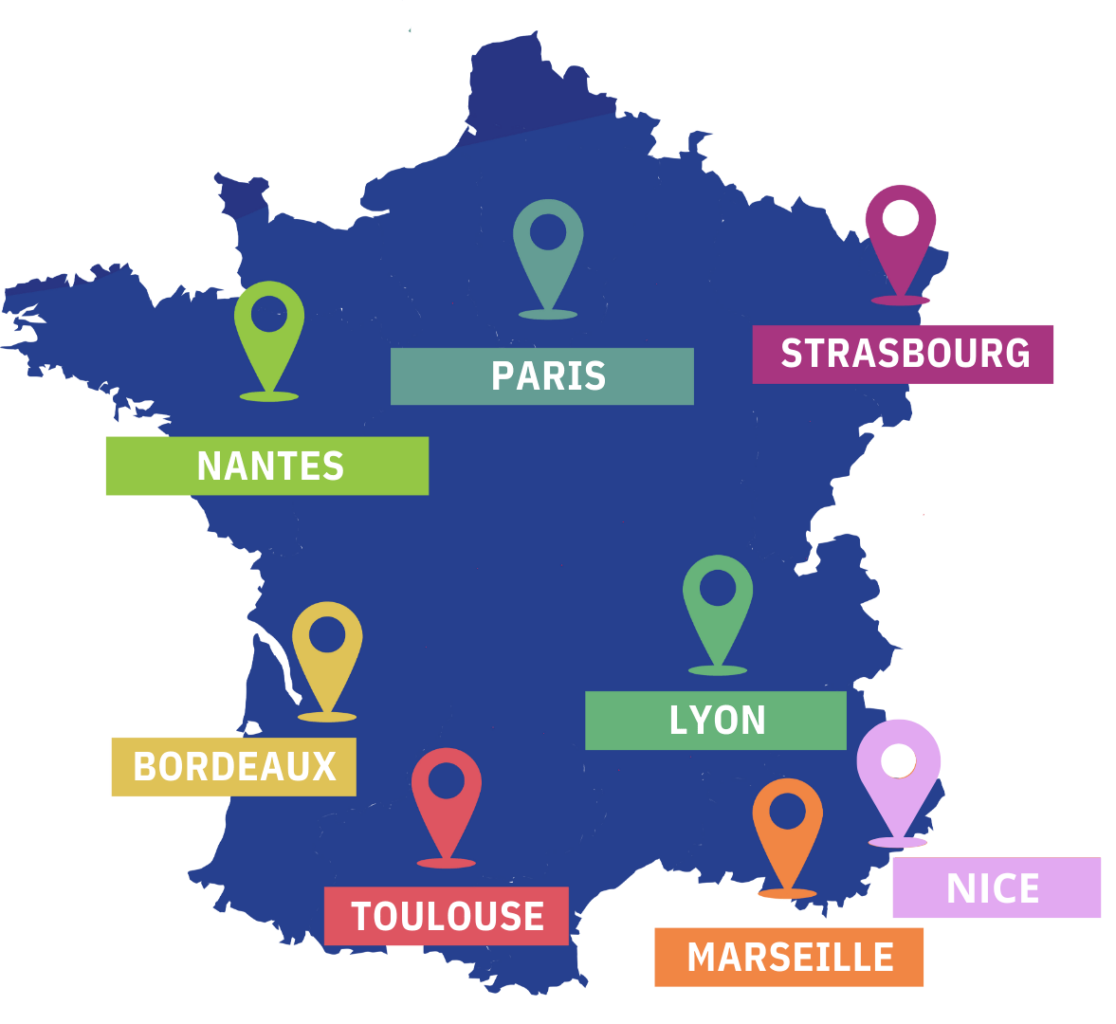 Cartes des implantations